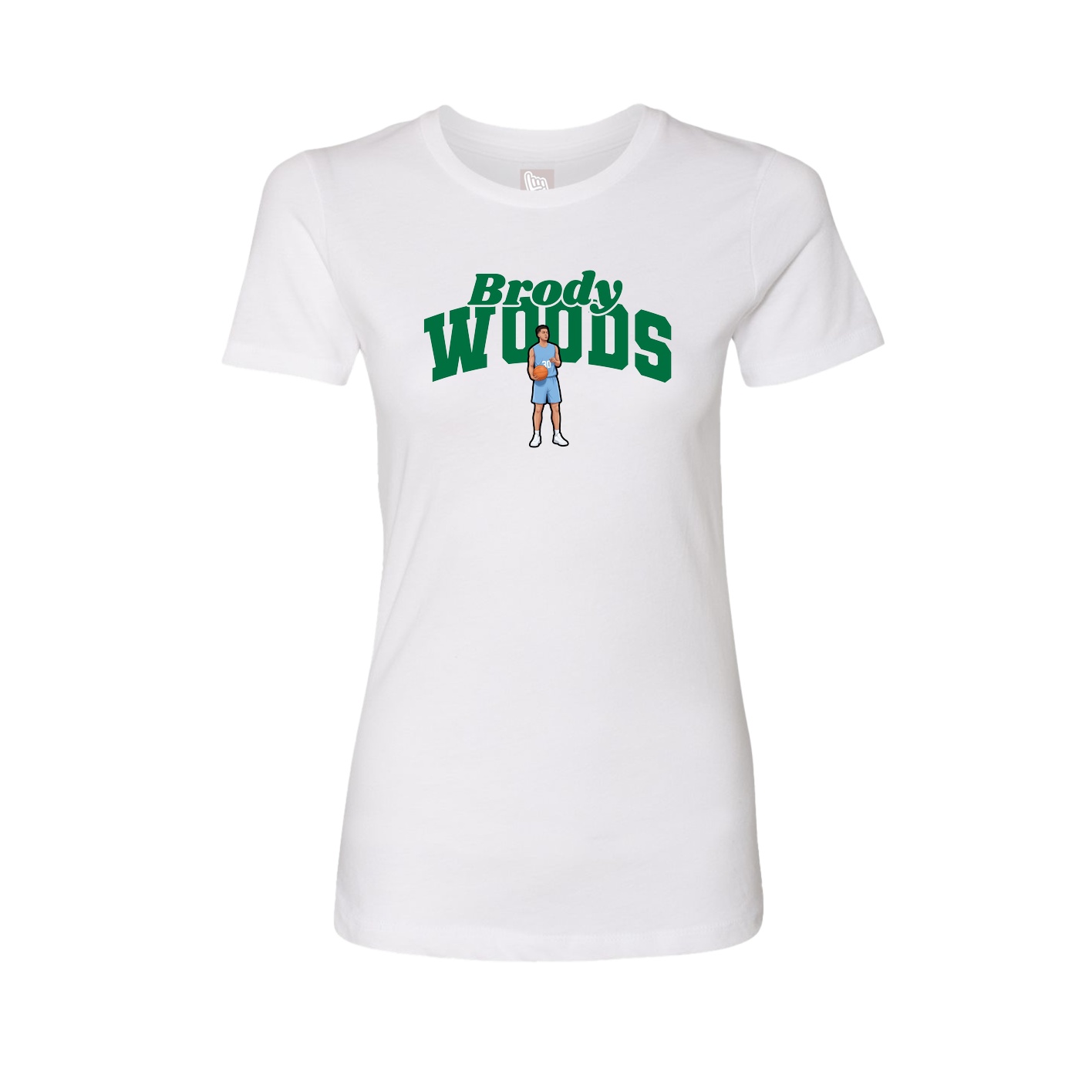 Fitted Women's Tee — Signature Arch in White