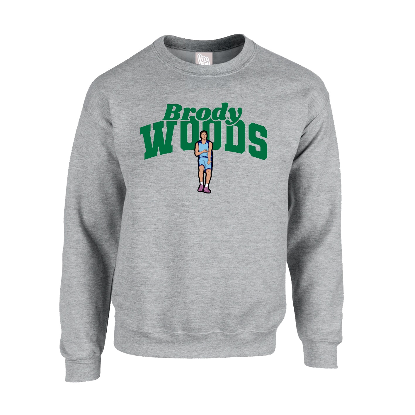 Fleece Crew — Signature Arch in Grey