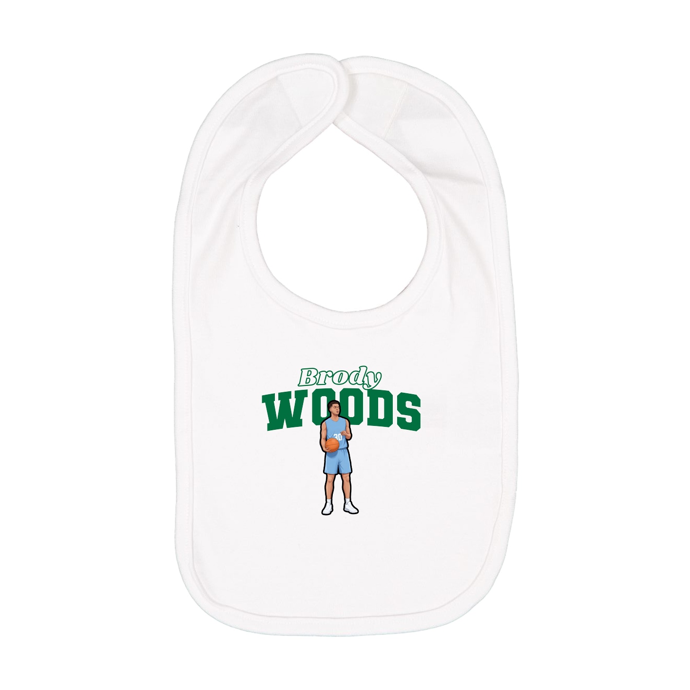 Infant Bib — Name Arch in White
