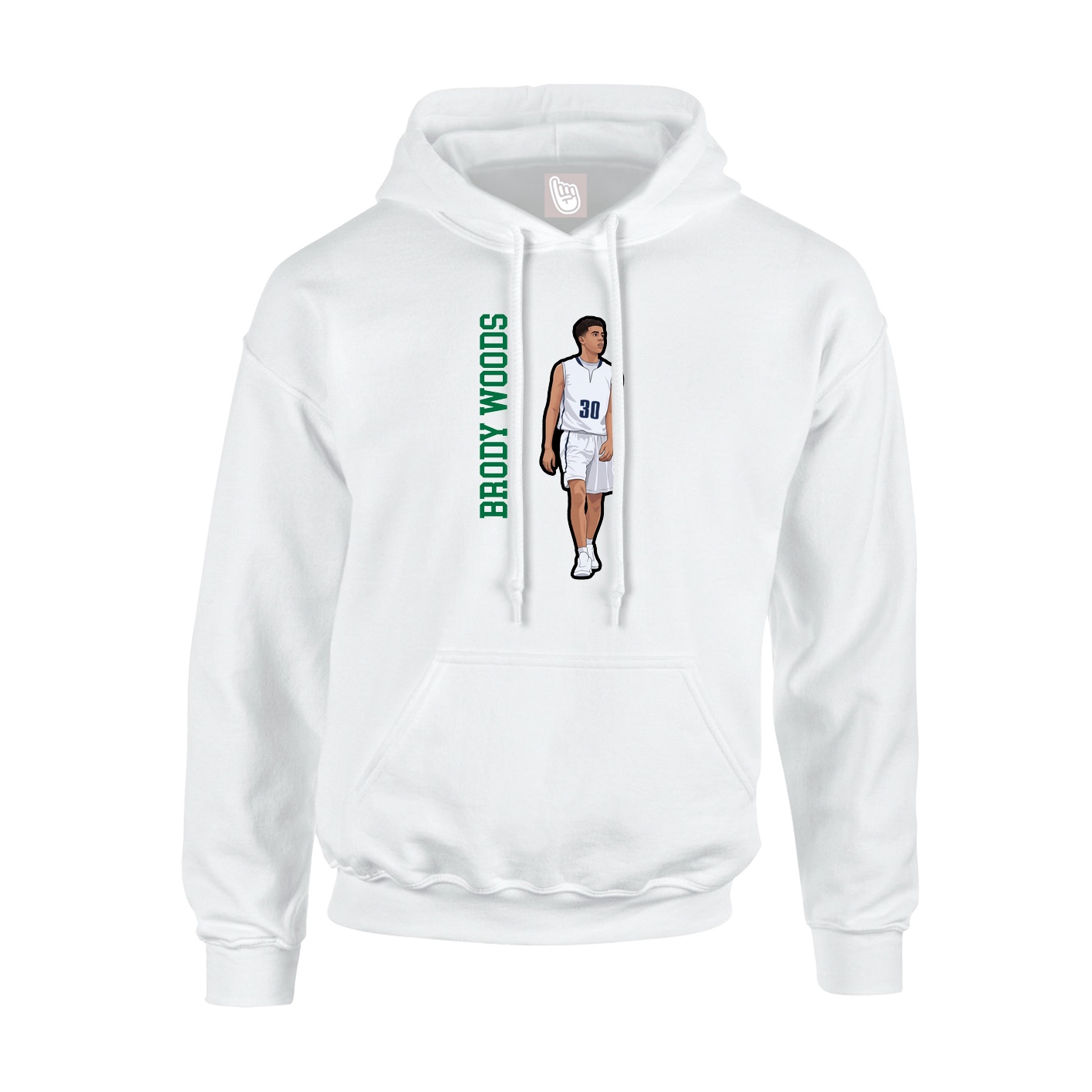Hoodie — Name Vertical in White