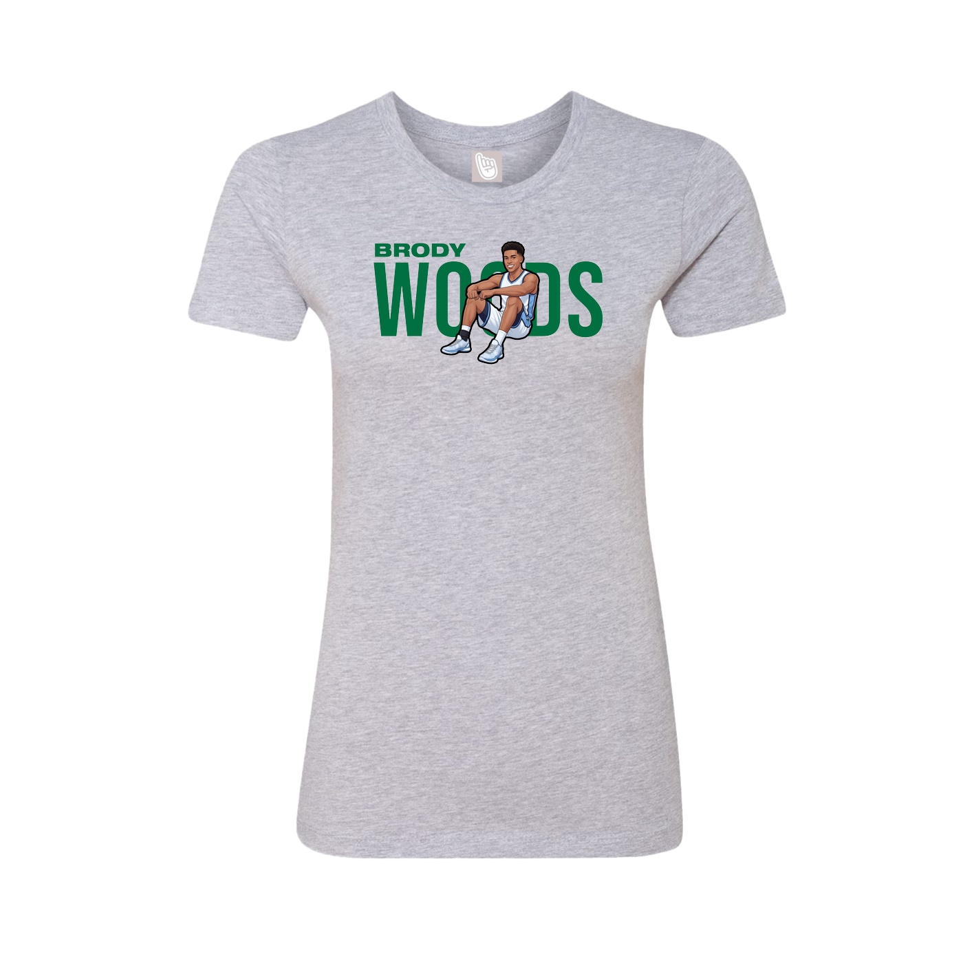 Fitted Women's Tee — Player Name in Grey
