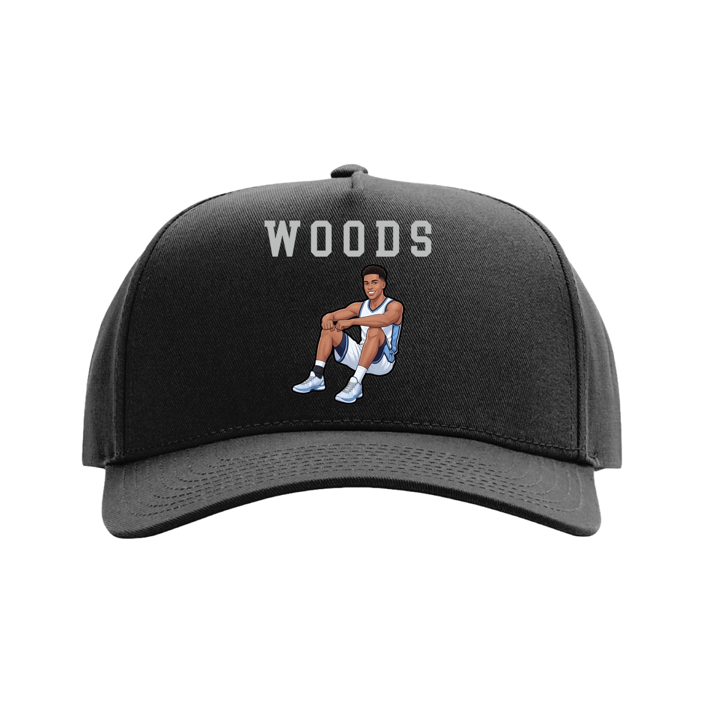 Full Fabric Five-Panel Champ Cap — Shirsey in Black