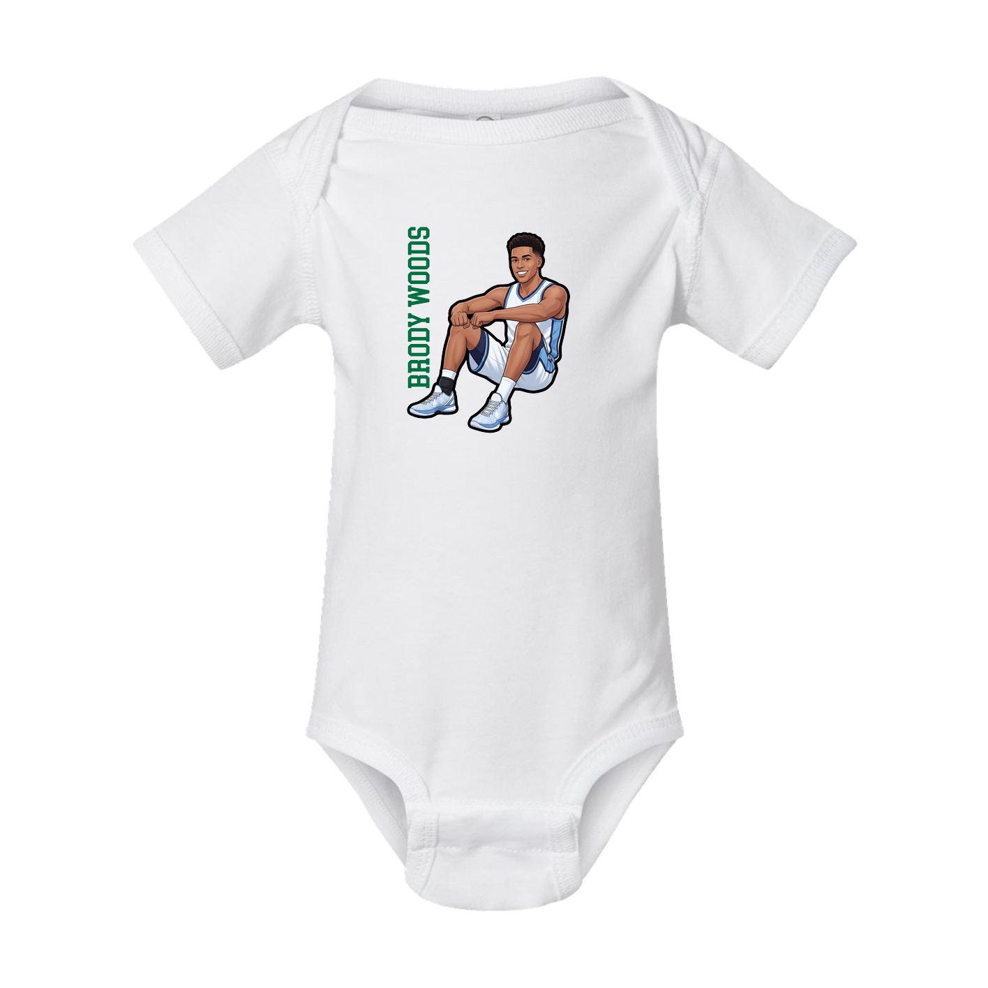 Baby Onesie — Name Vertical in White