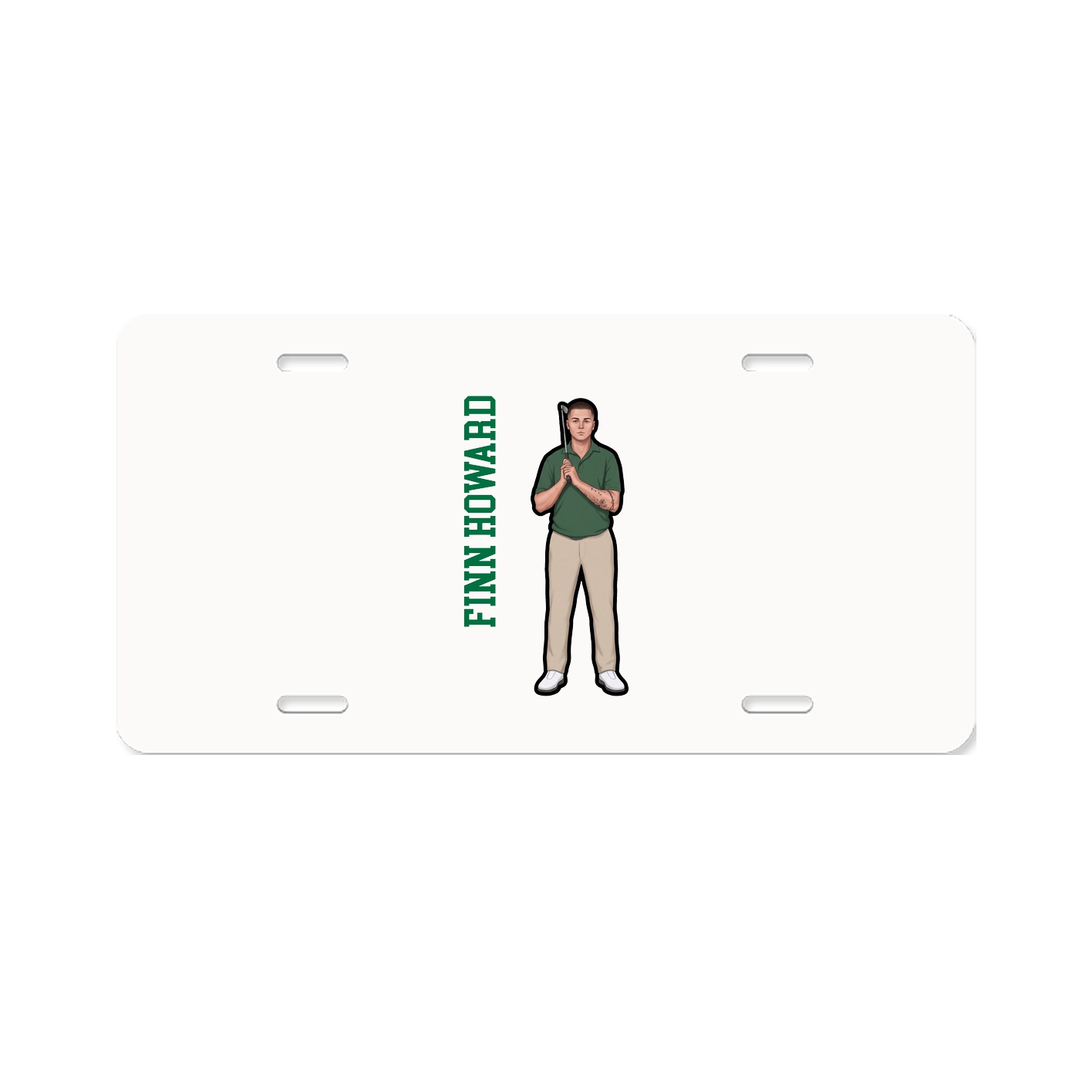 License Plate — Name Vertical in Classic