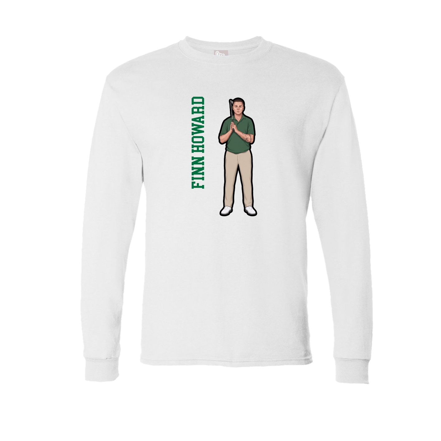 Long Sleeve Tee — Name Vertical in White