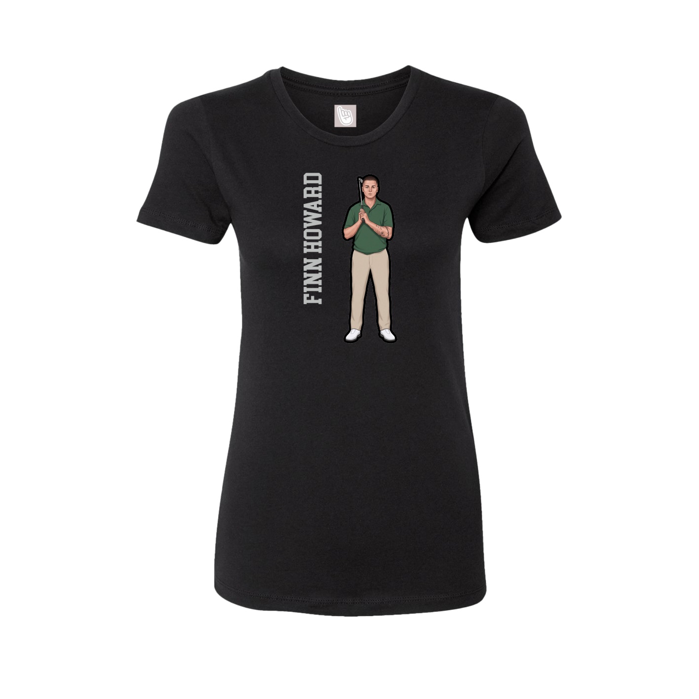 Fitted Women's Tee — Name Vertical in Black