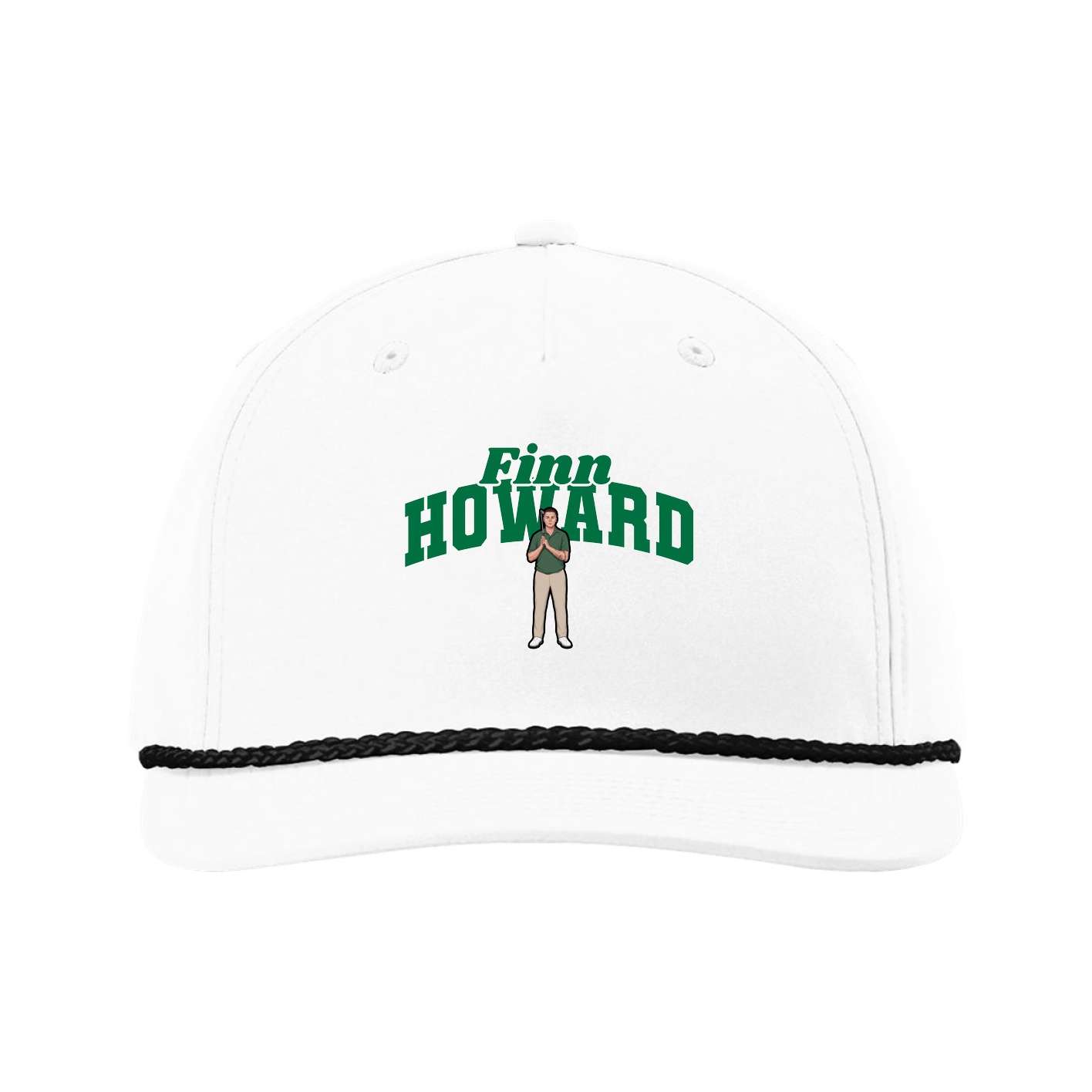 Five-Panel Classic Rope Cap — Signature Arch in White