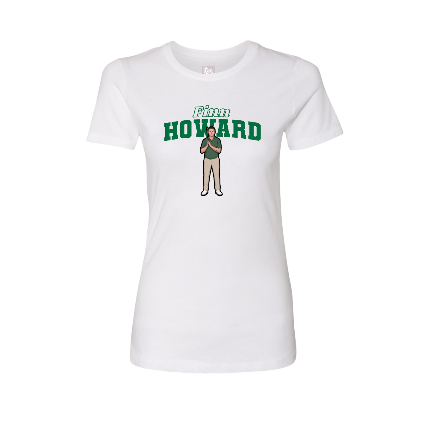 Fitted Women's Tee — Name Arch in White