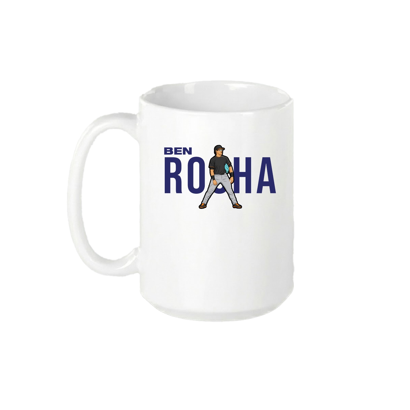 15oz Coffee Mug — Player Name in White