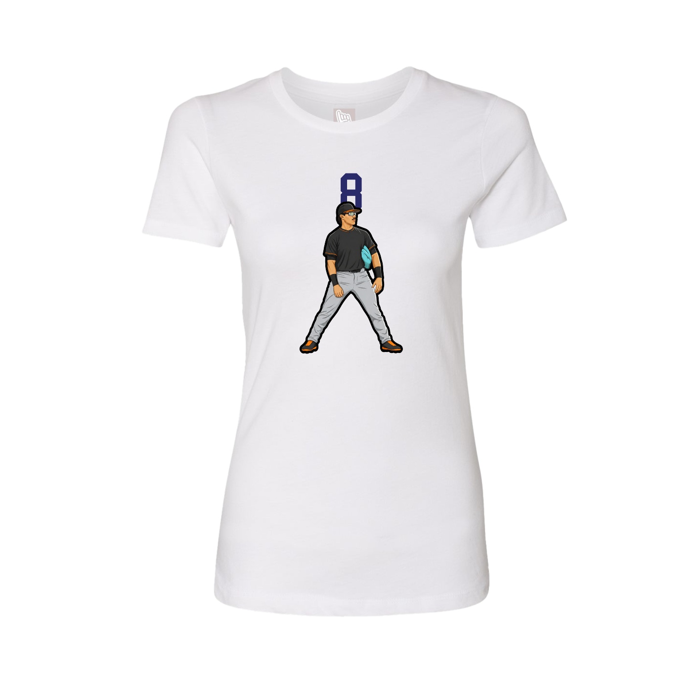 Fitted Women's Tee — Number Top in White