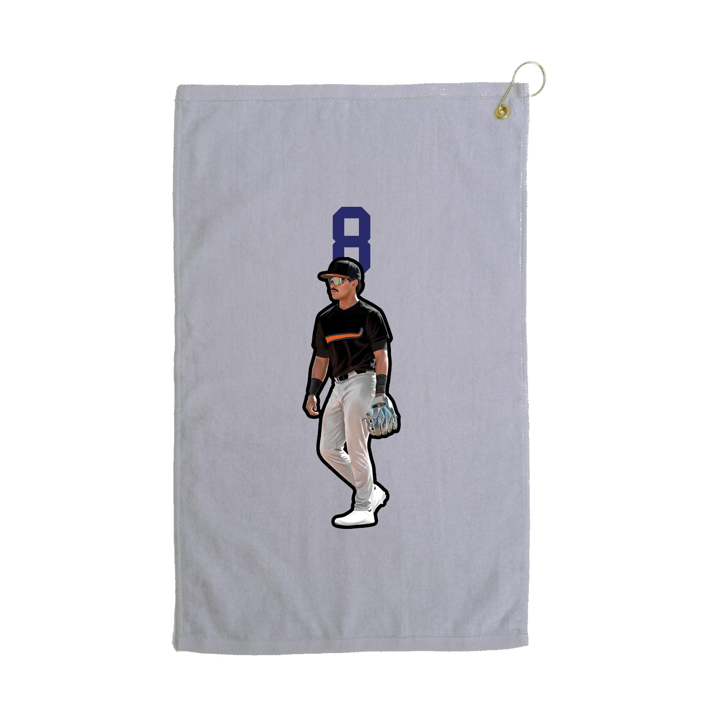 Golf Towel — Number Top in Grey