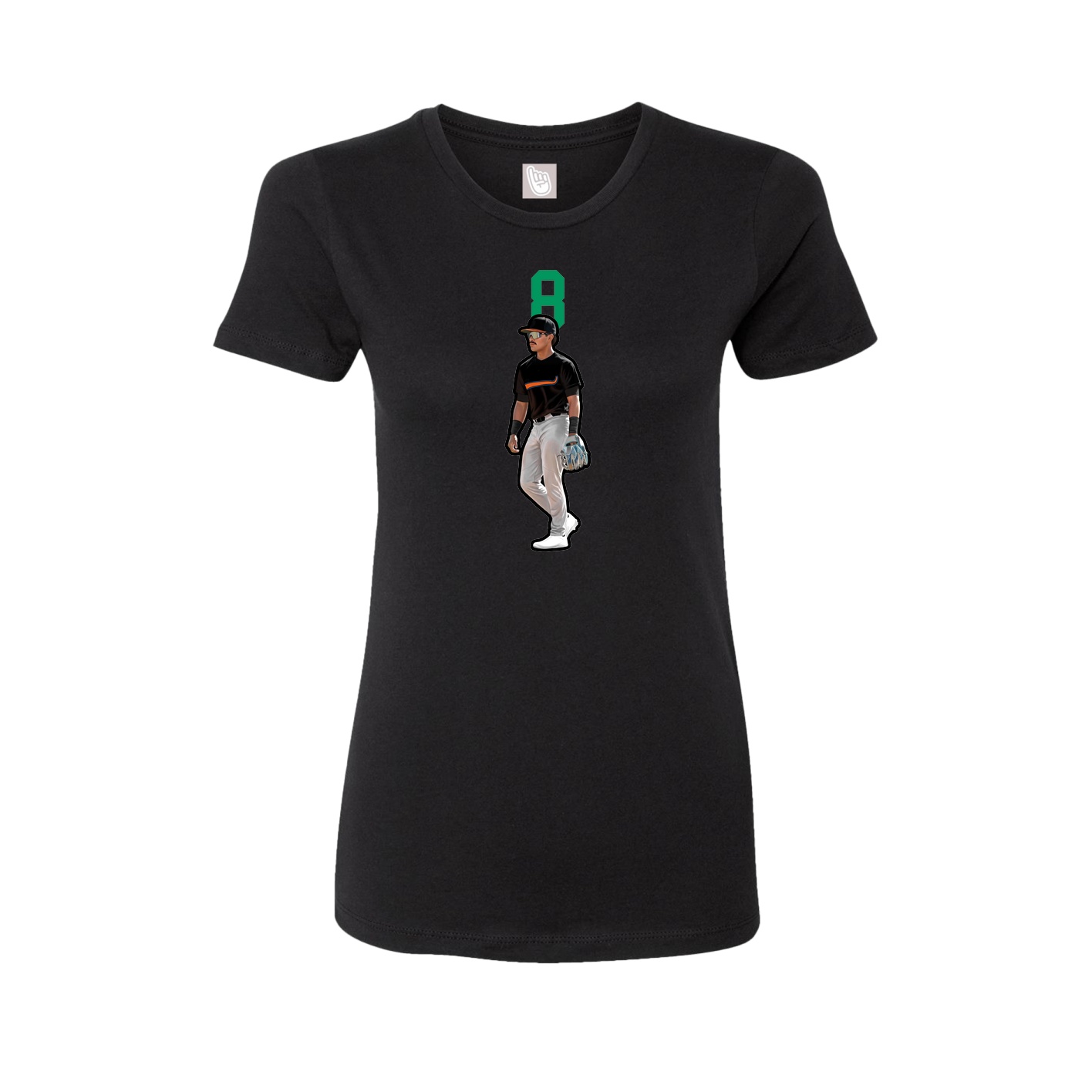 Fitted Women's Tee — Number Top in Black