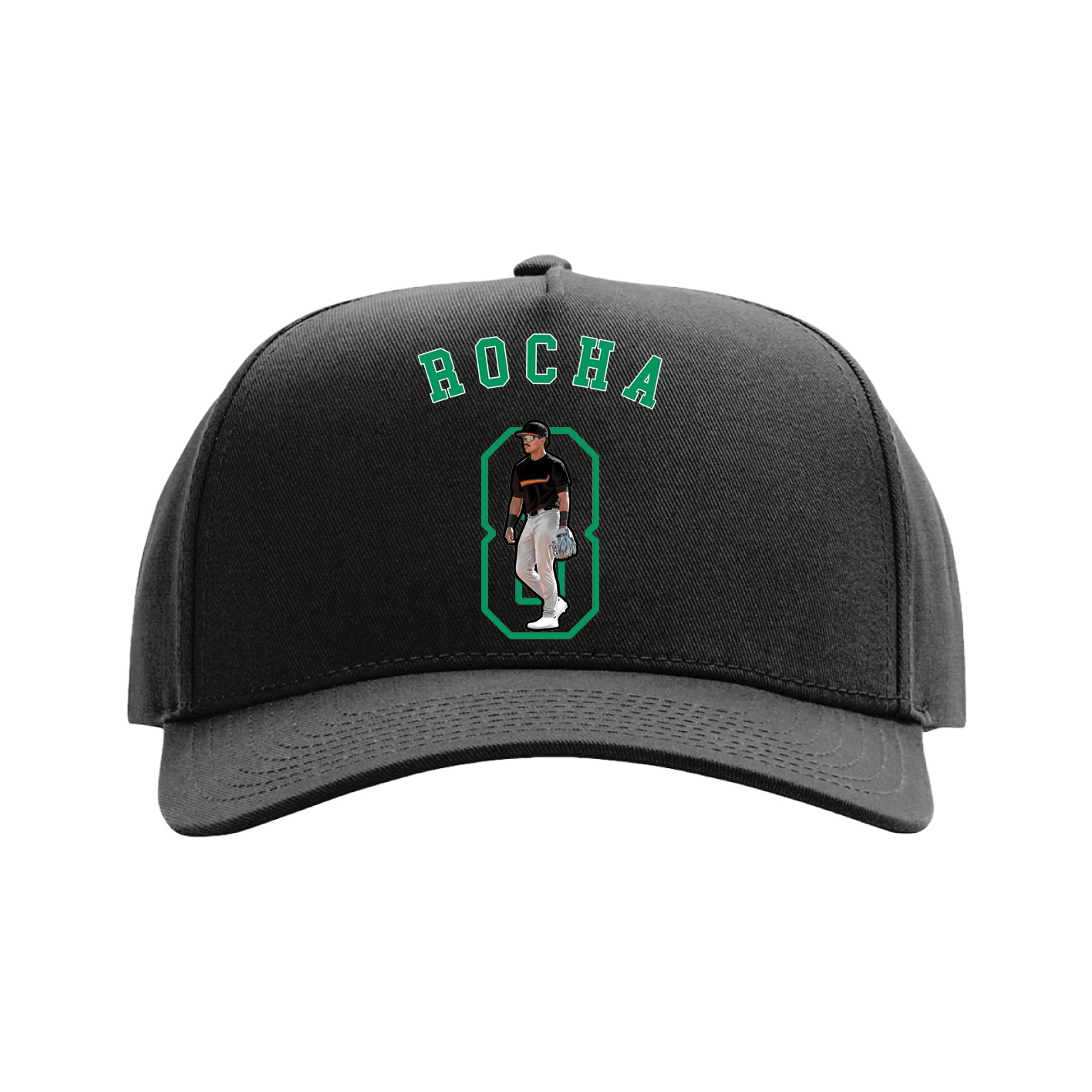 Full Fabric Five-Panel Champ Cap — Shirsey Arch in Black