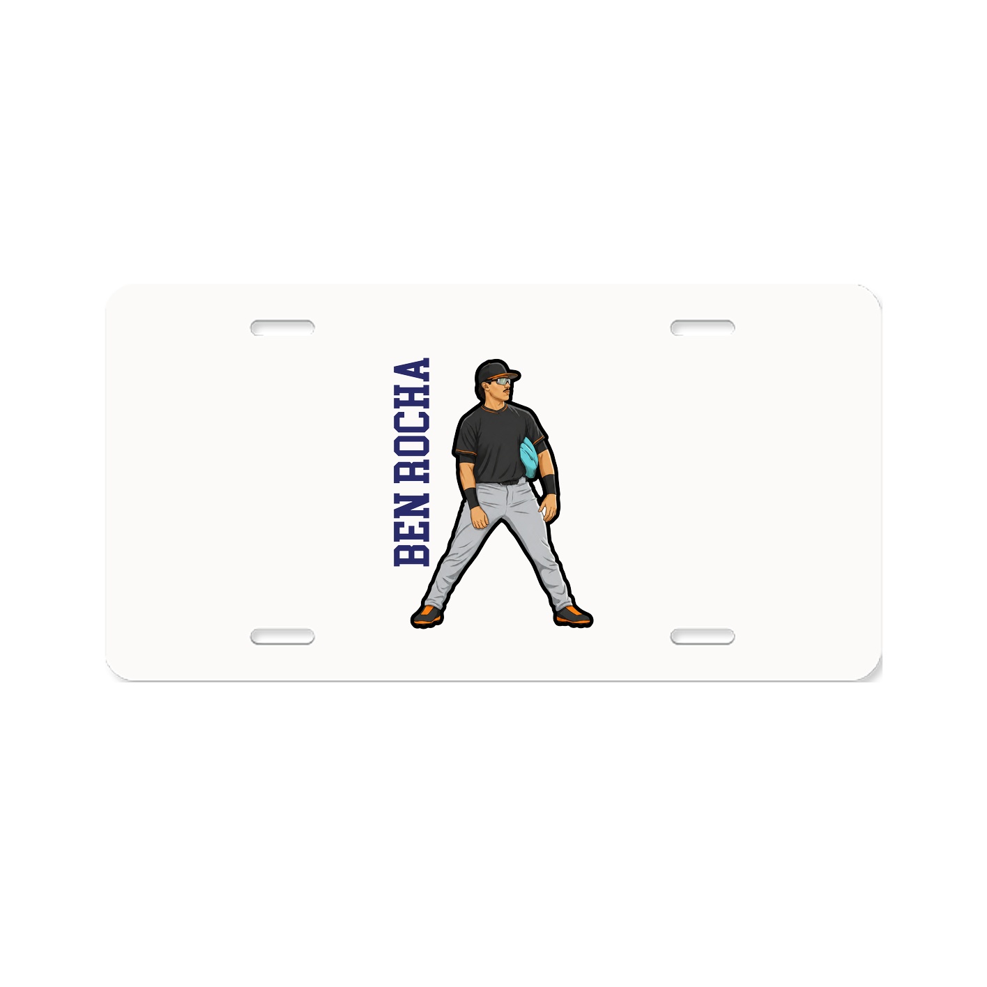 License Plate — Name Vertical in Classic