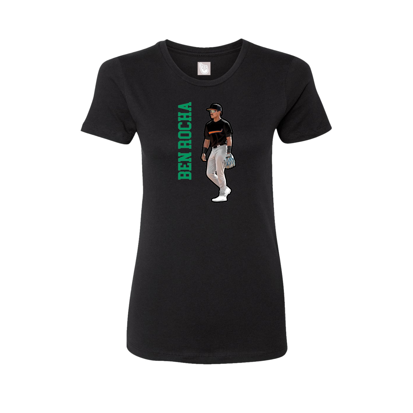 Fitted Women's Tee — Name Vertical in Black