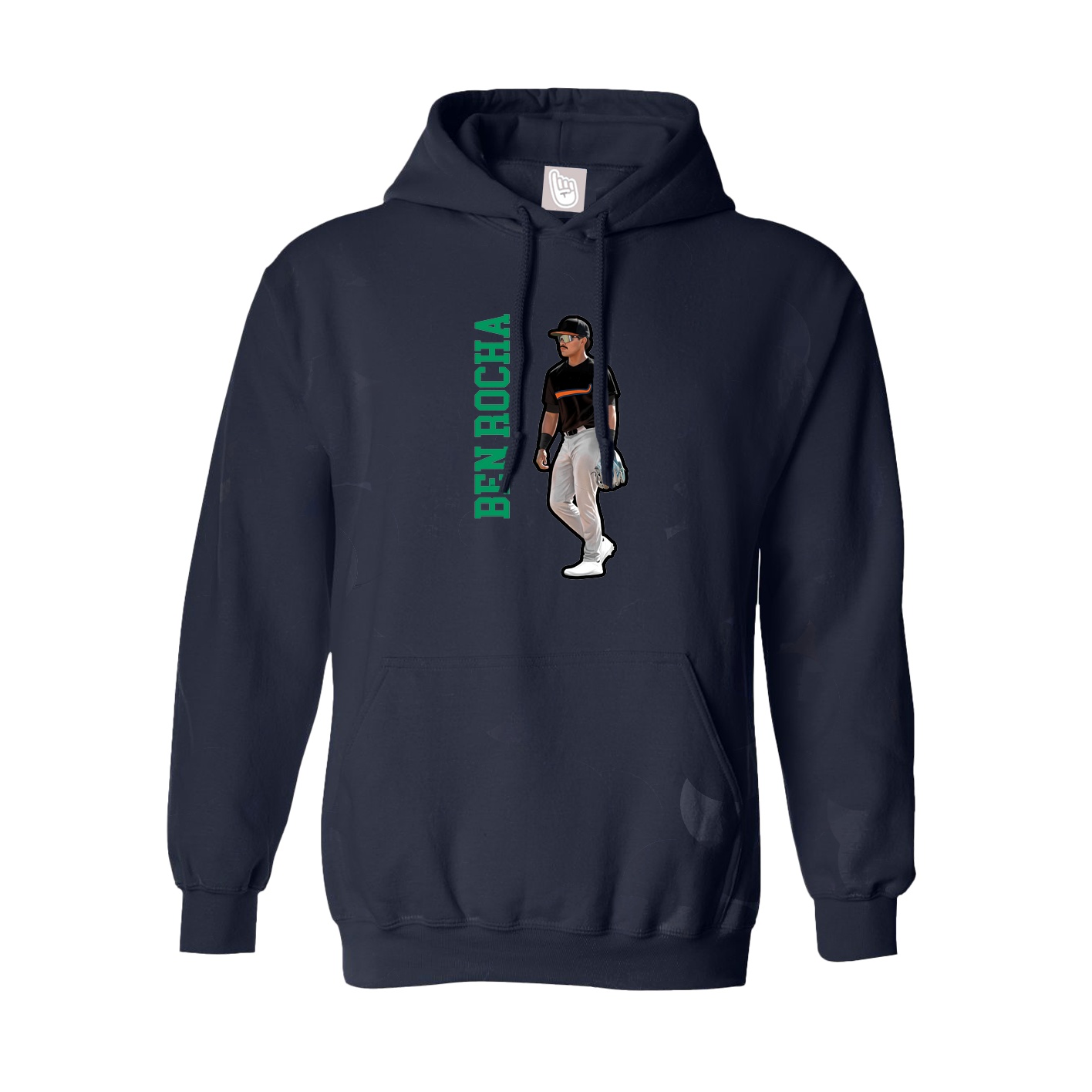 Youth Hoodie — Name Vertical in Navy