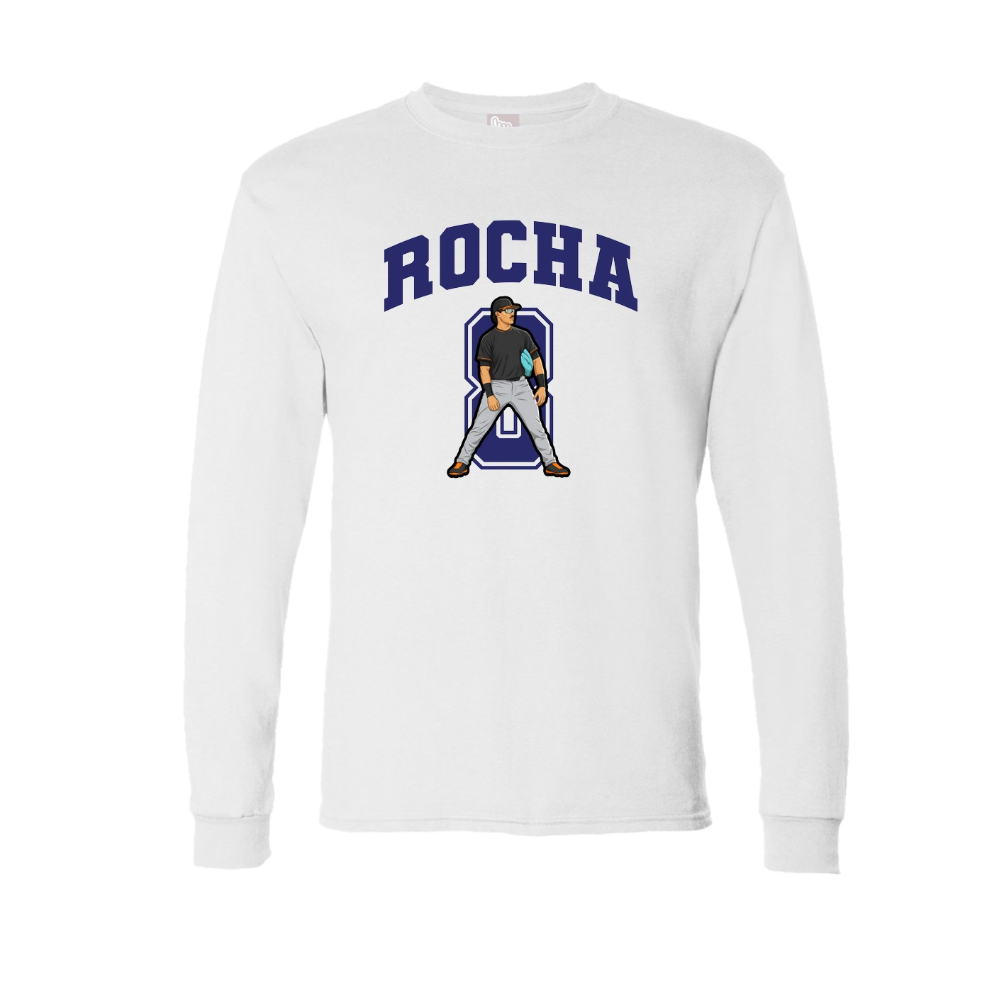 Long Sleeve Tee — Number in White
