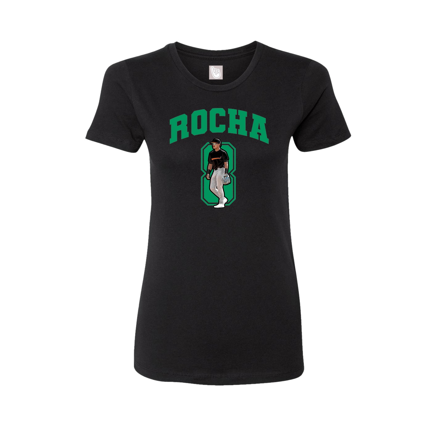Fitted Women's Tee — Number in Black