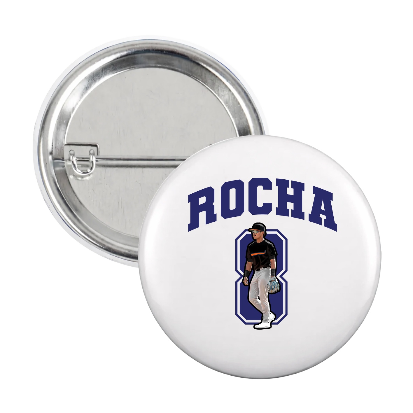 Game Day Button — Number in White