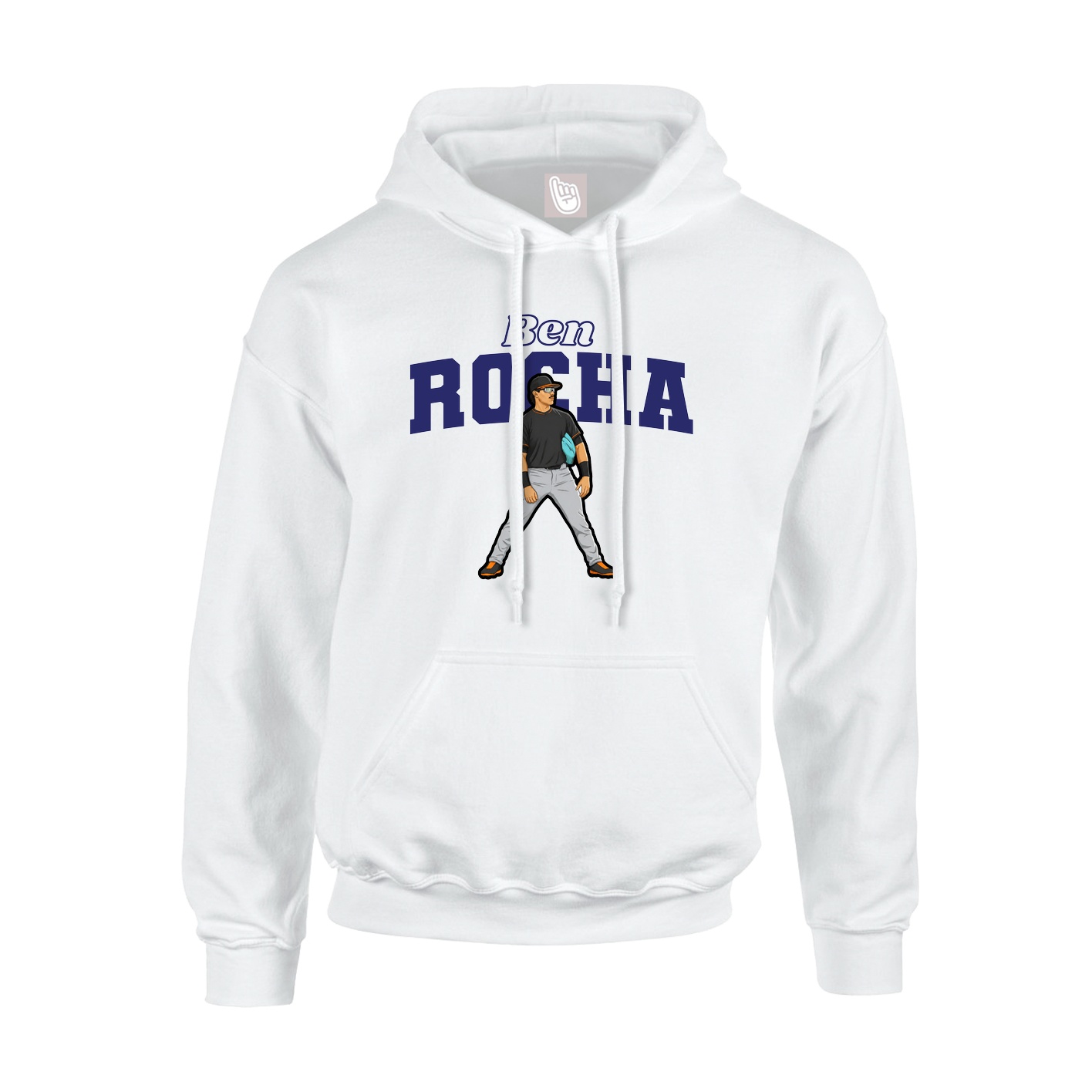 Hoodie — Name Arch in White