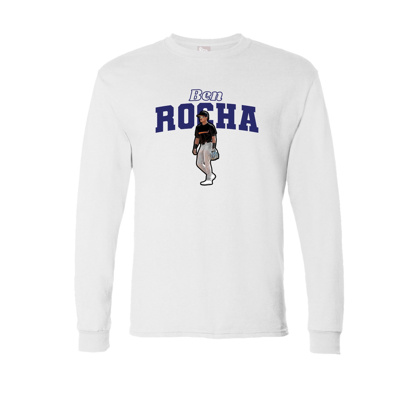 Long Sleeve Tee — Name Arch in White