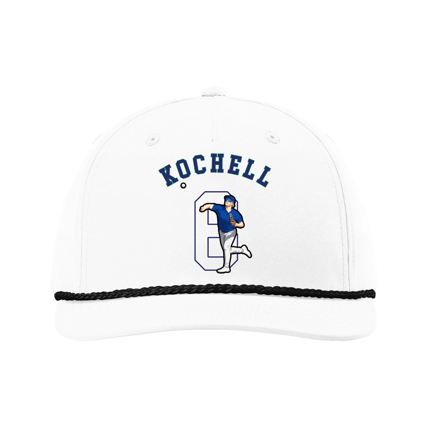 Five-Panel Classic Rope Cap — Shirsey Arch in White