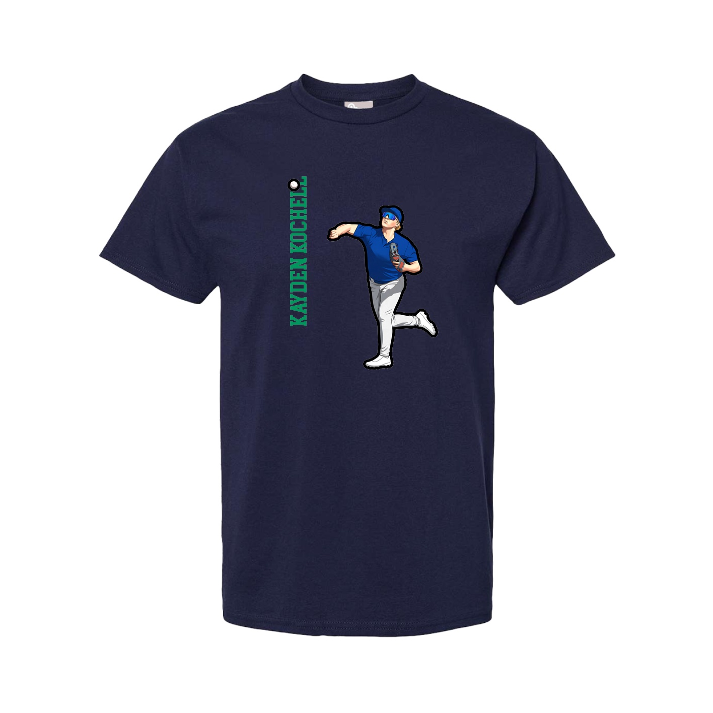 Youth Tee — Name Vertical in Navy