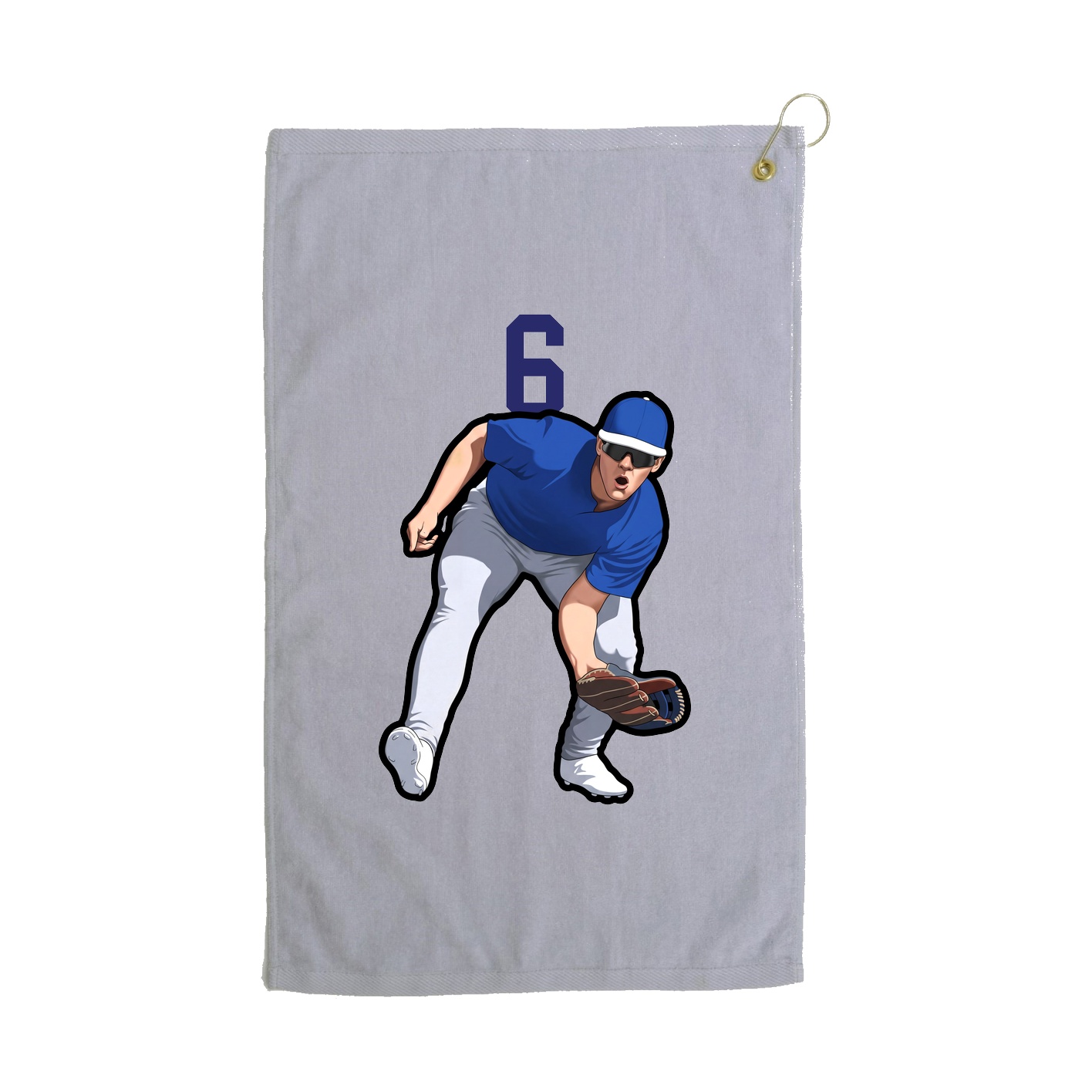 Golf Towel — Number Top in Grey