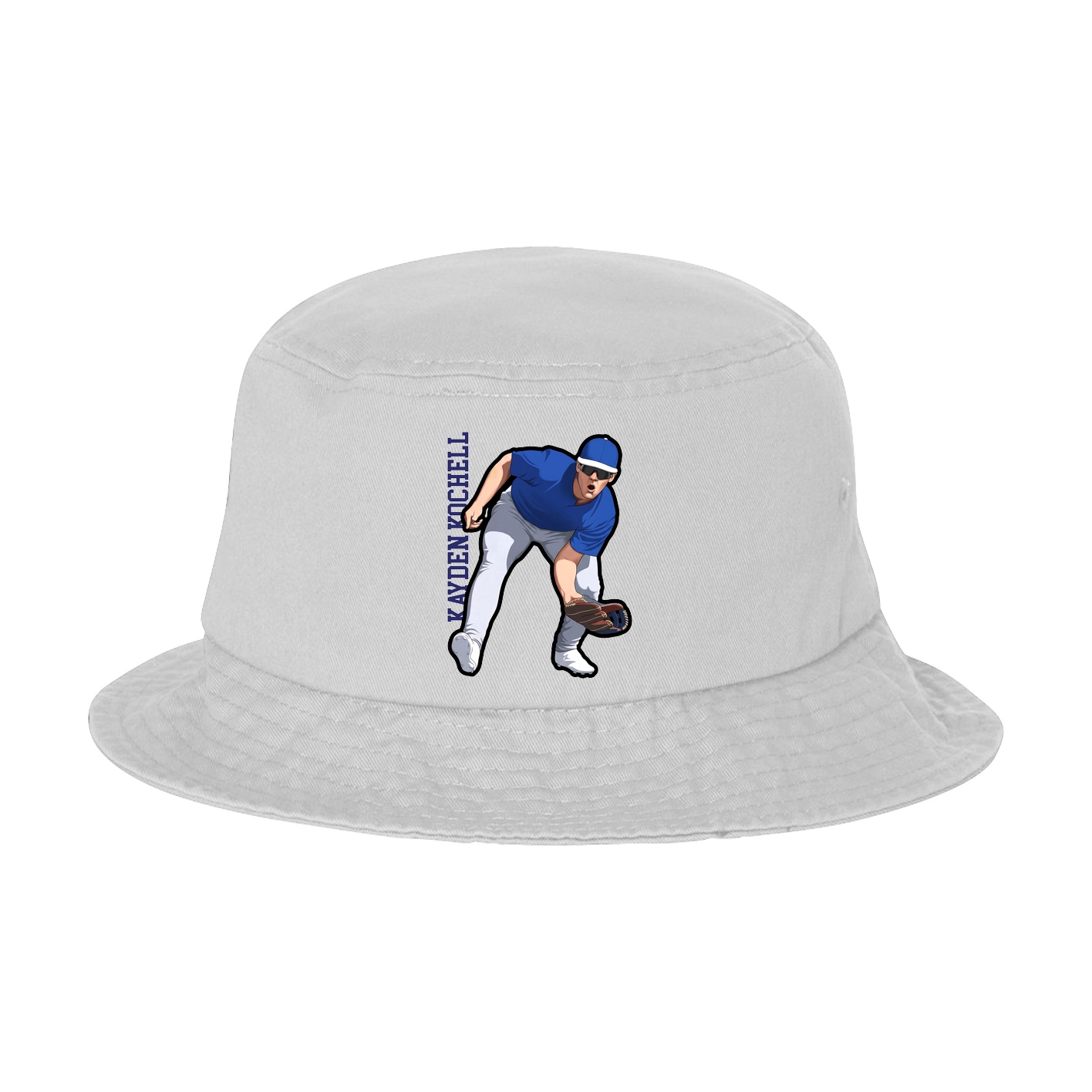 Bucket Cap — Name Vertical in White