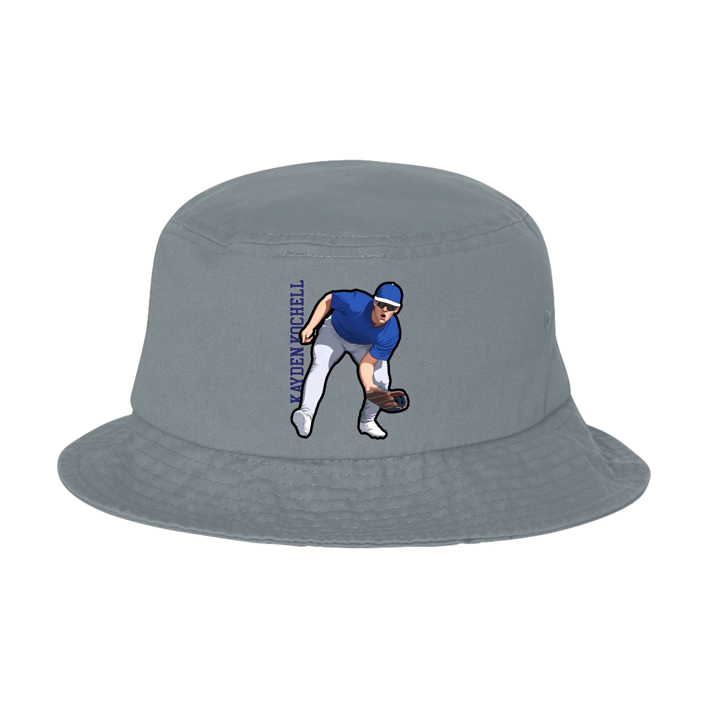 Bucket Cap — Name Vertical in Grey