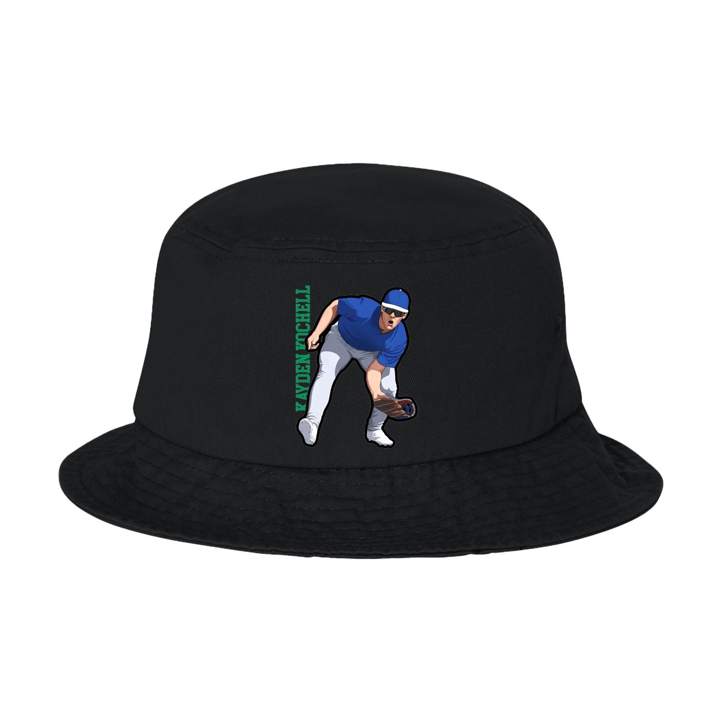 Bucket Cap — Name Vertical in Black