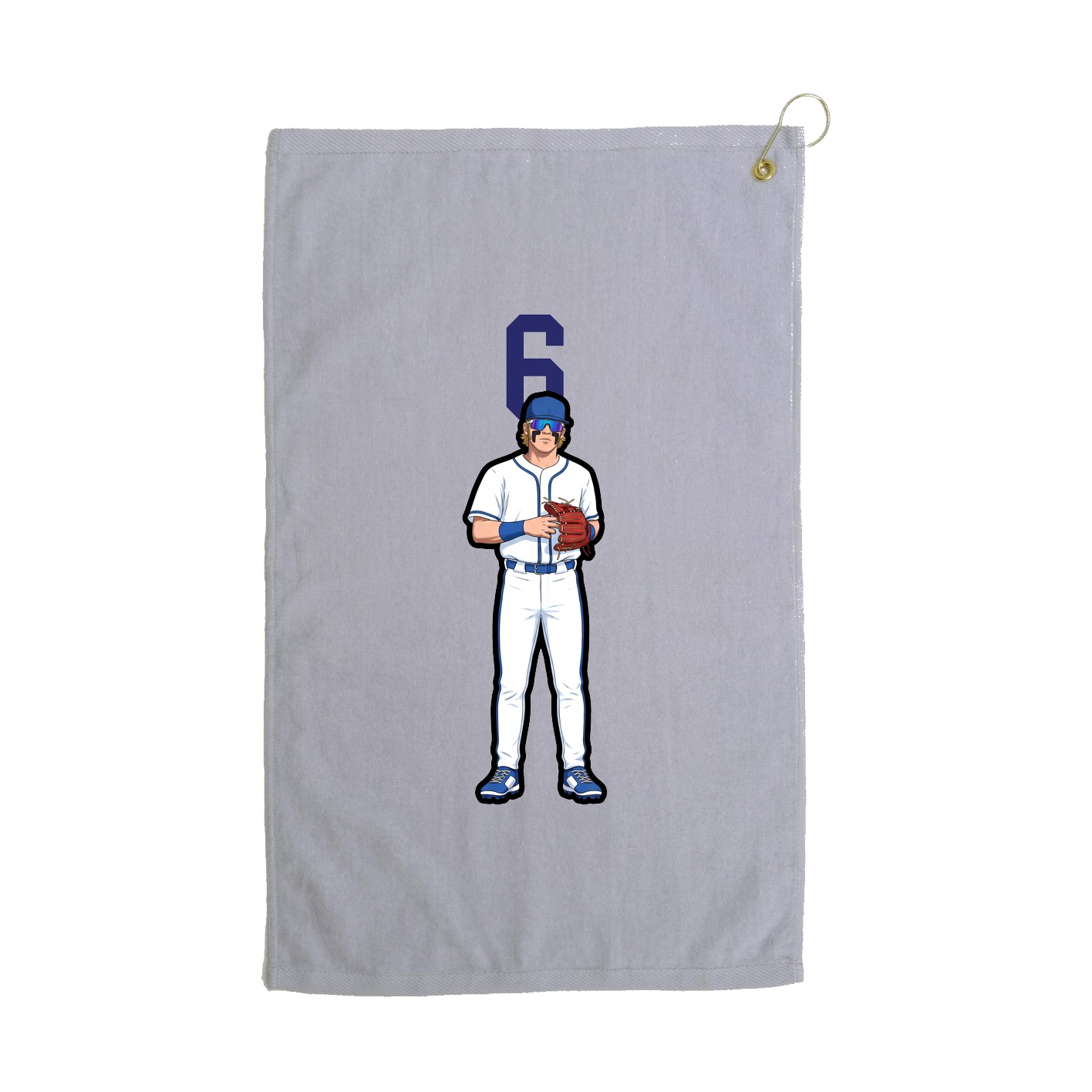Golf Towel — Number Top in Grey