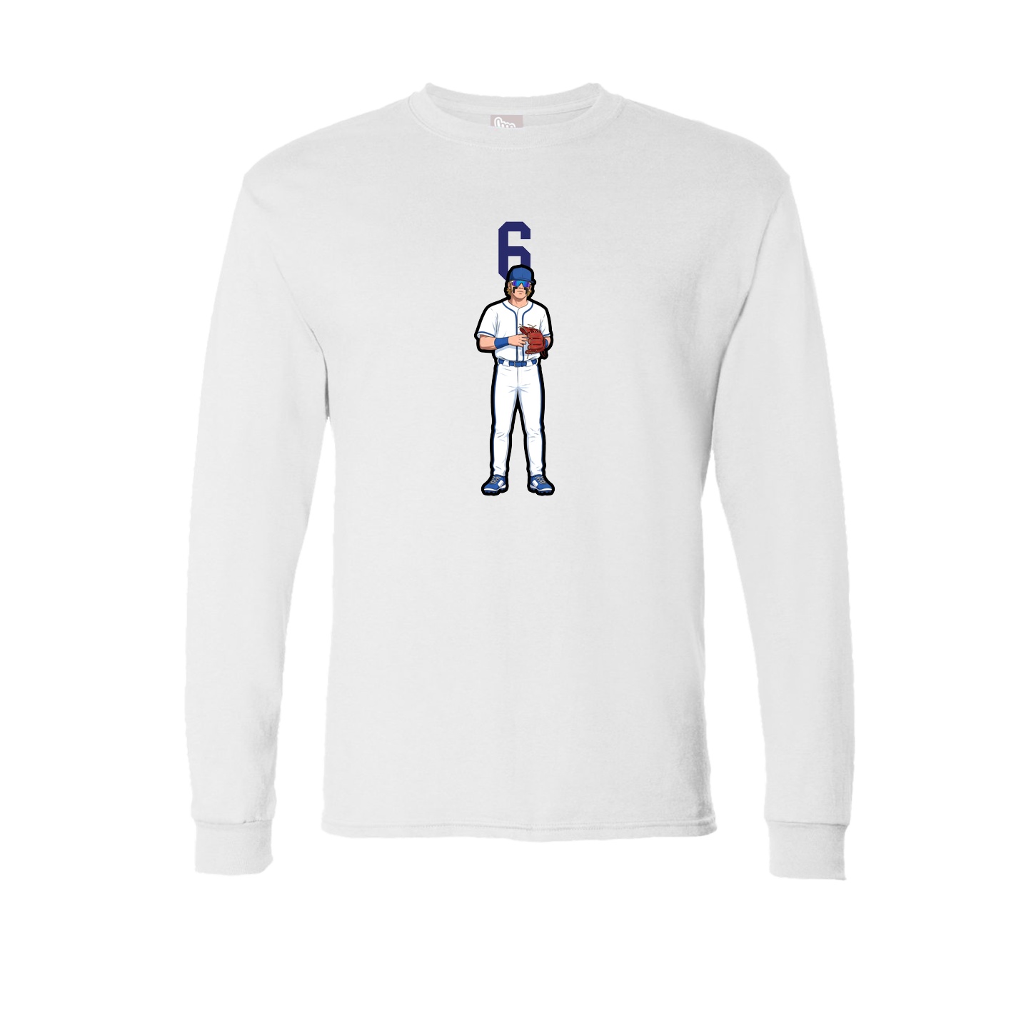 Long Sleeve Tee — Number Top in White