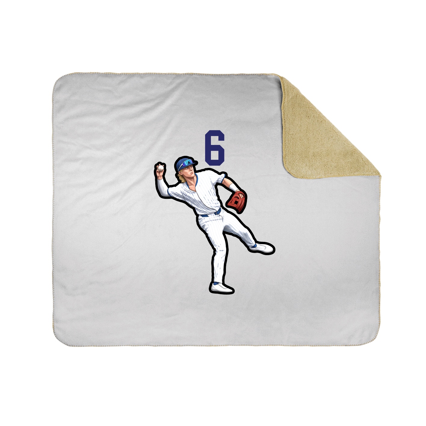 Throw Blanket — Number Top in White