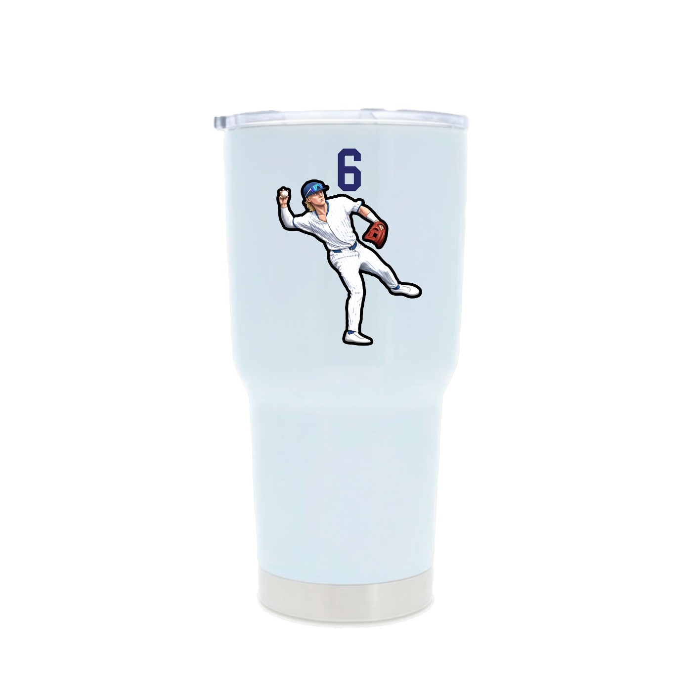 30oz Stainless Steel Tumbler — Number Top in White