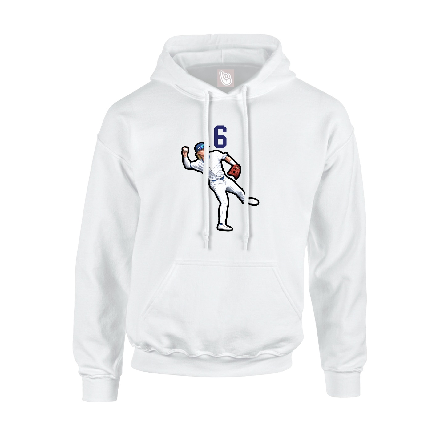 Youth Hoodie — Number Top in White
