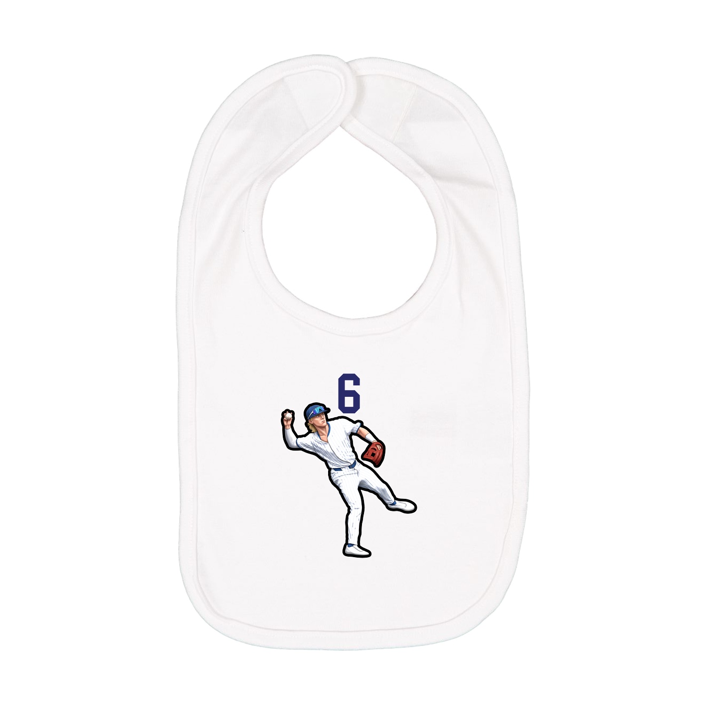Infant Bib — Number Top in White