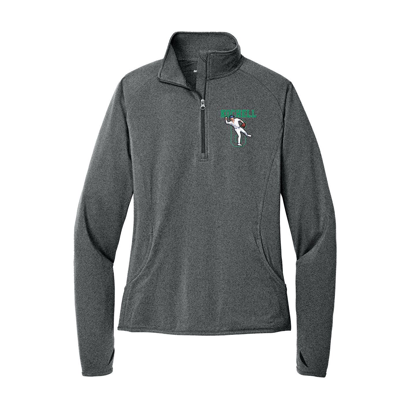Women's Q-Zip Pullover — Shirsey in Grey