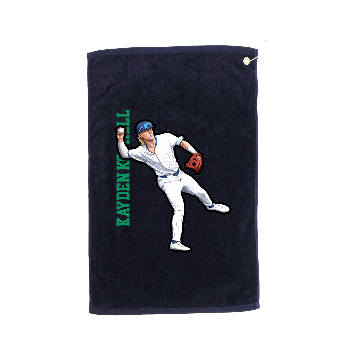 Golf Towel — Name Vertical in Navy