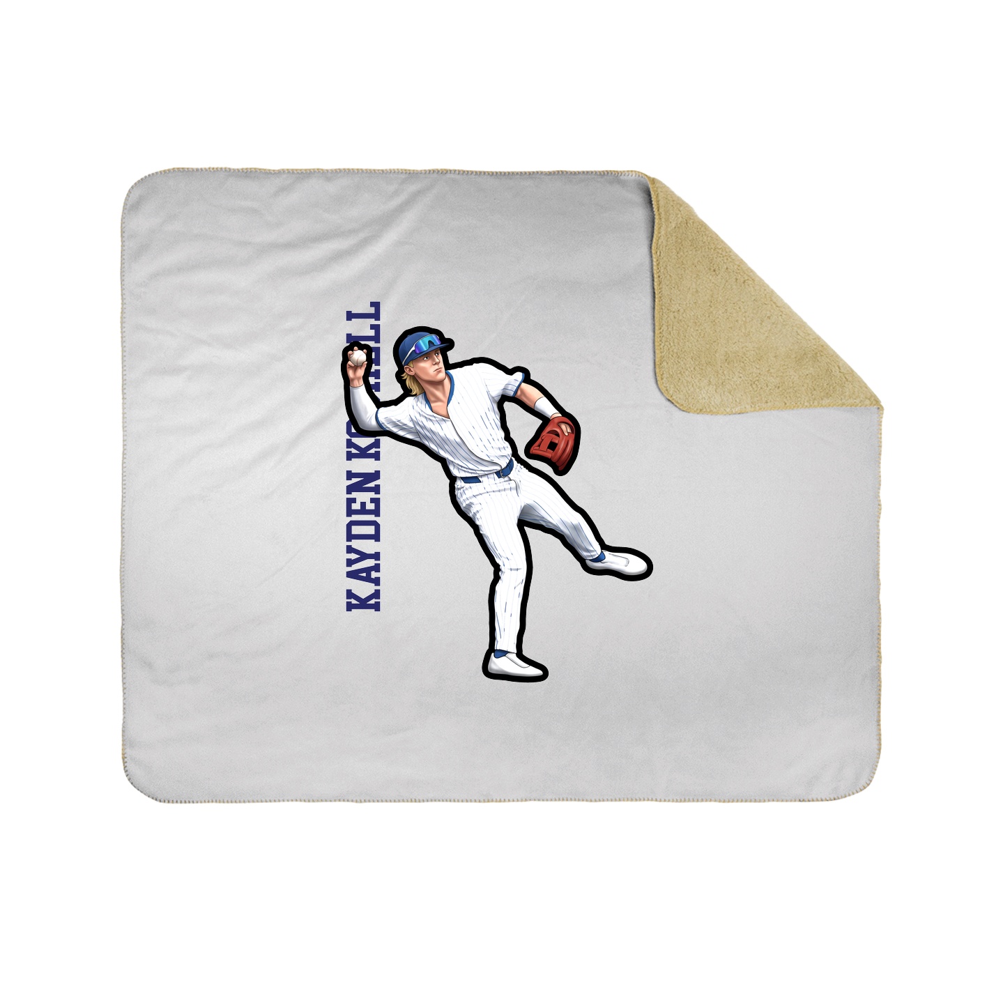 Throw Blanket — Name Vertical in White