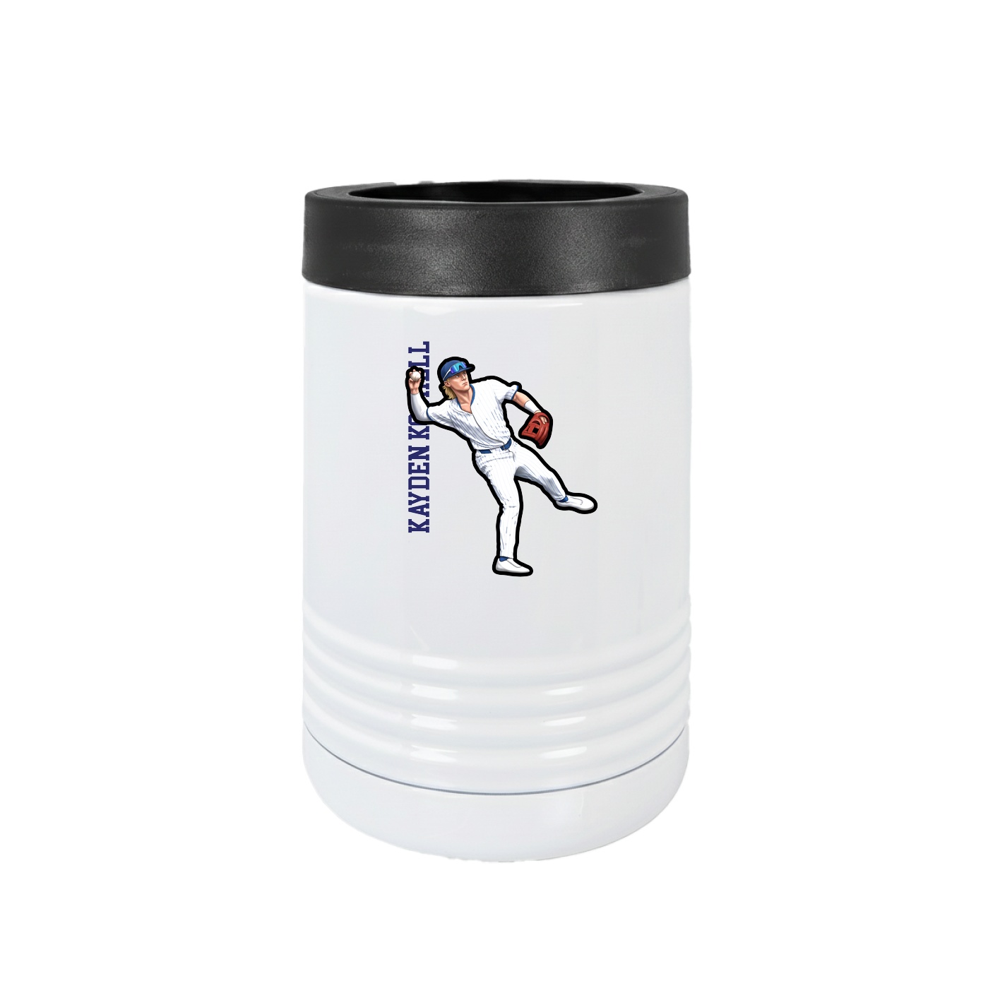 Beverage Holder — Name Vertical in White