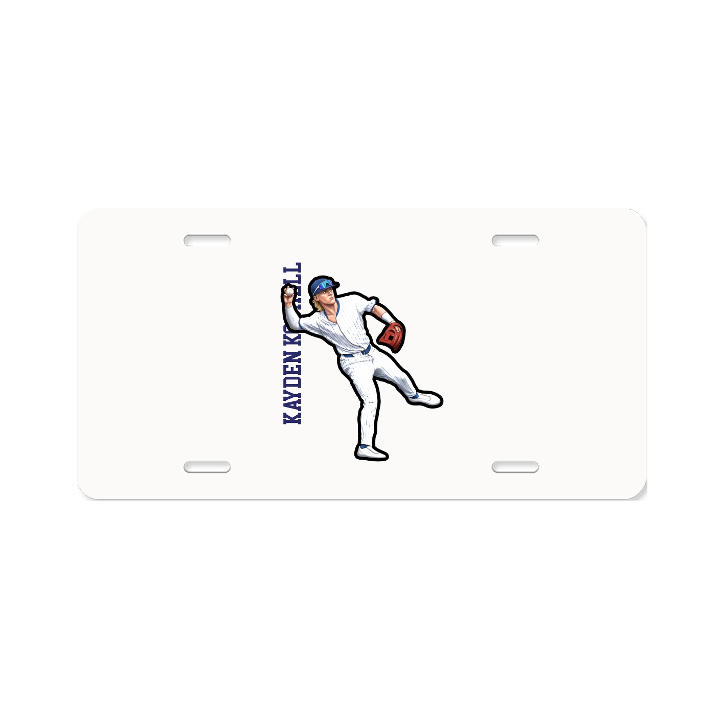 License Plate — Name Vertical in Classic