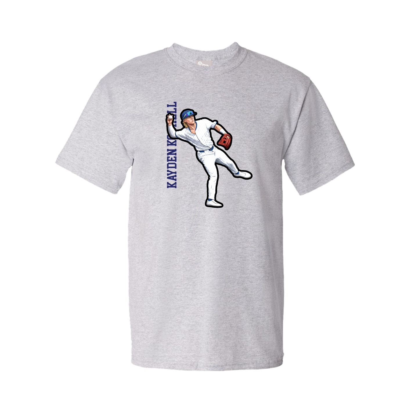 Tee — Name Vertical in Grey