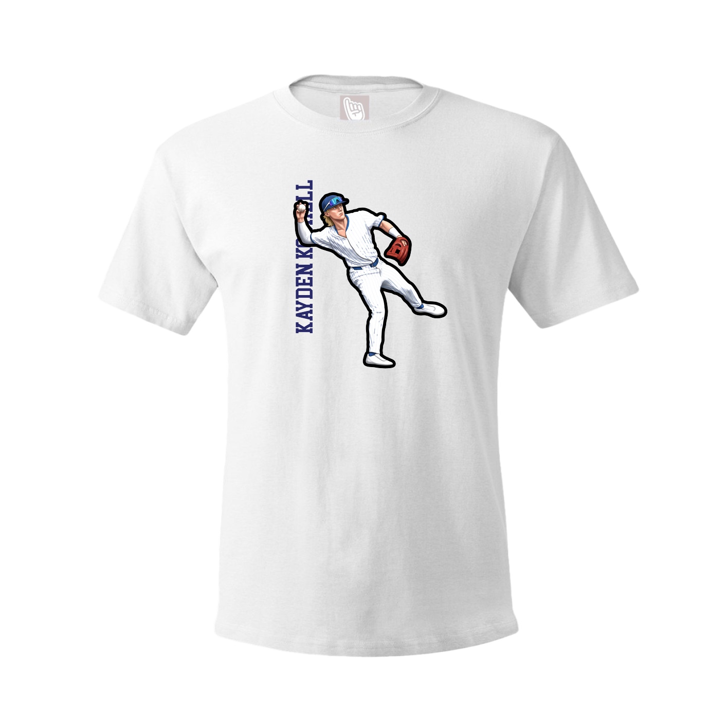 Youth Tee — Name Vertical in White