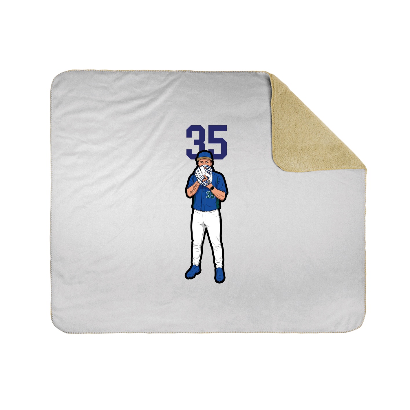 Throw Blanket — Number Top in White