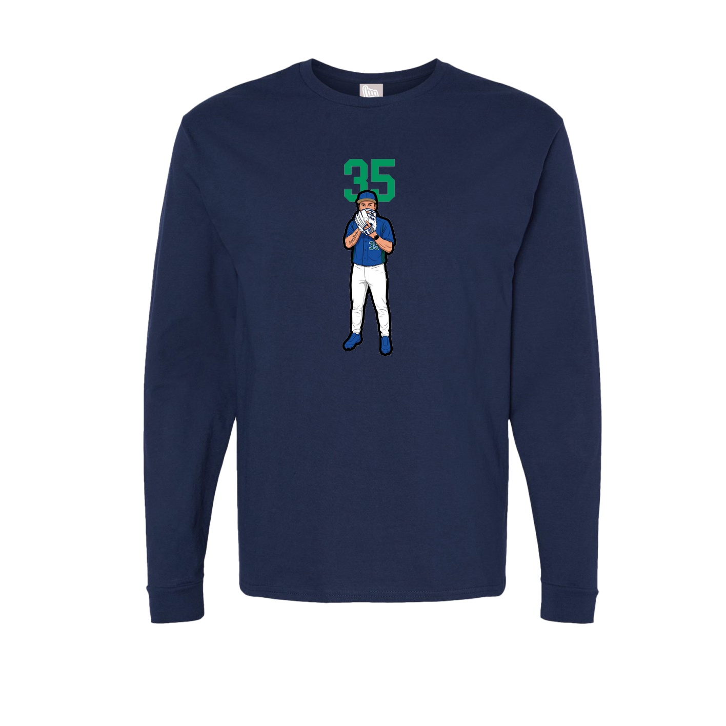 Long Sleeve Tee — Number Top in Navy