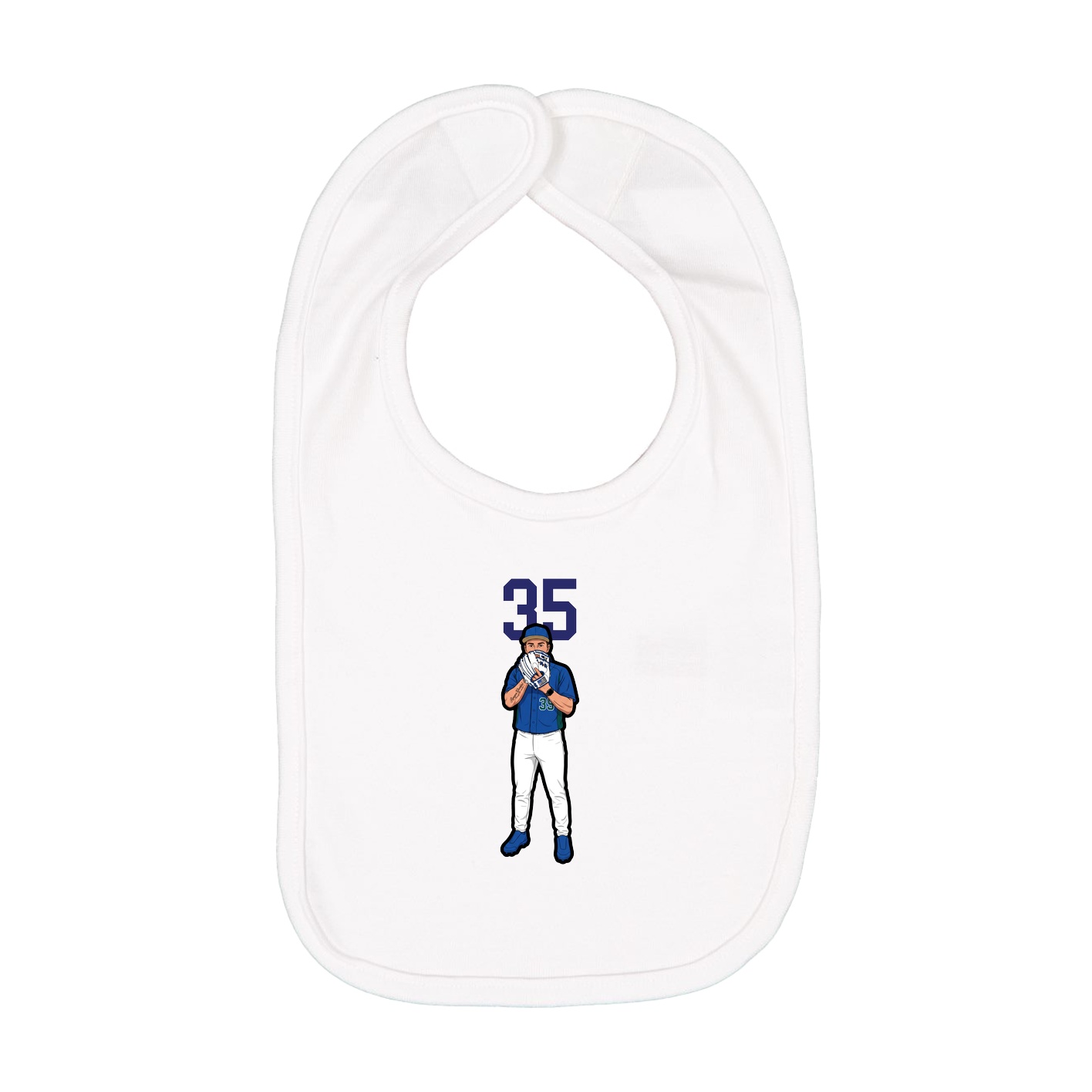 Infant Bib — Number Top in White