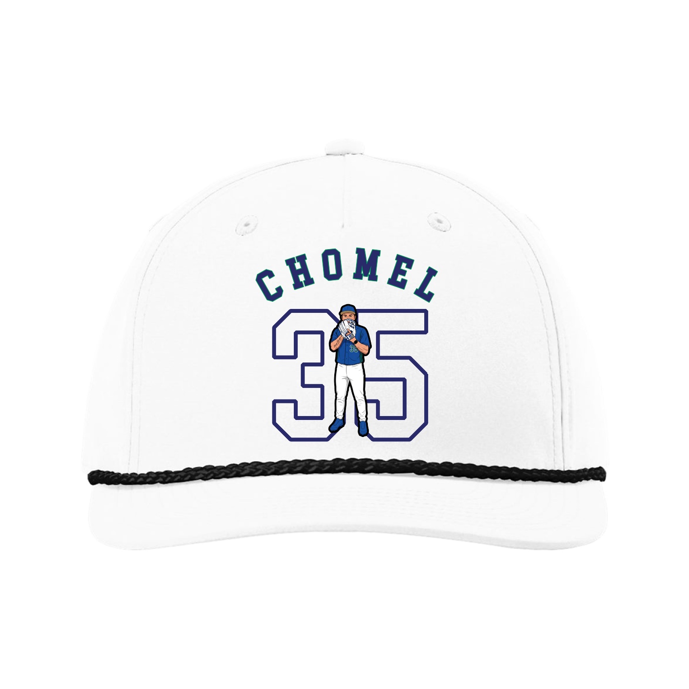 Five-Panel Classic Rope Cap — Shirsey Arch in White