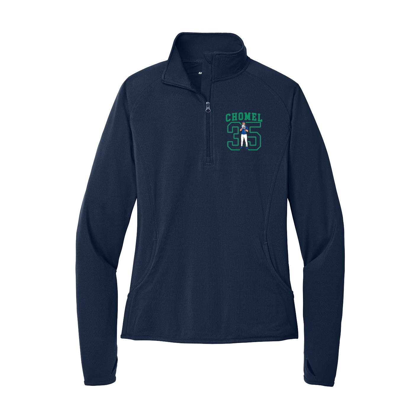 Women's Q-Zip Pullover — Shirsey in Navy