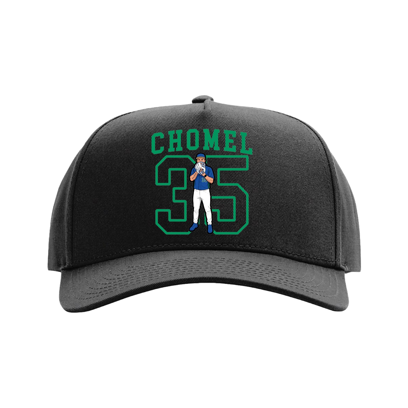 Full Fabric Five-Panel Champ Cap — Shirsey in Black